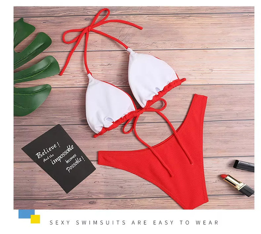 2023 Monochrome Women'S Sexy Bikini Women'S Swimwear Beach Bikini Beach Suit Bathrobe Swimwear