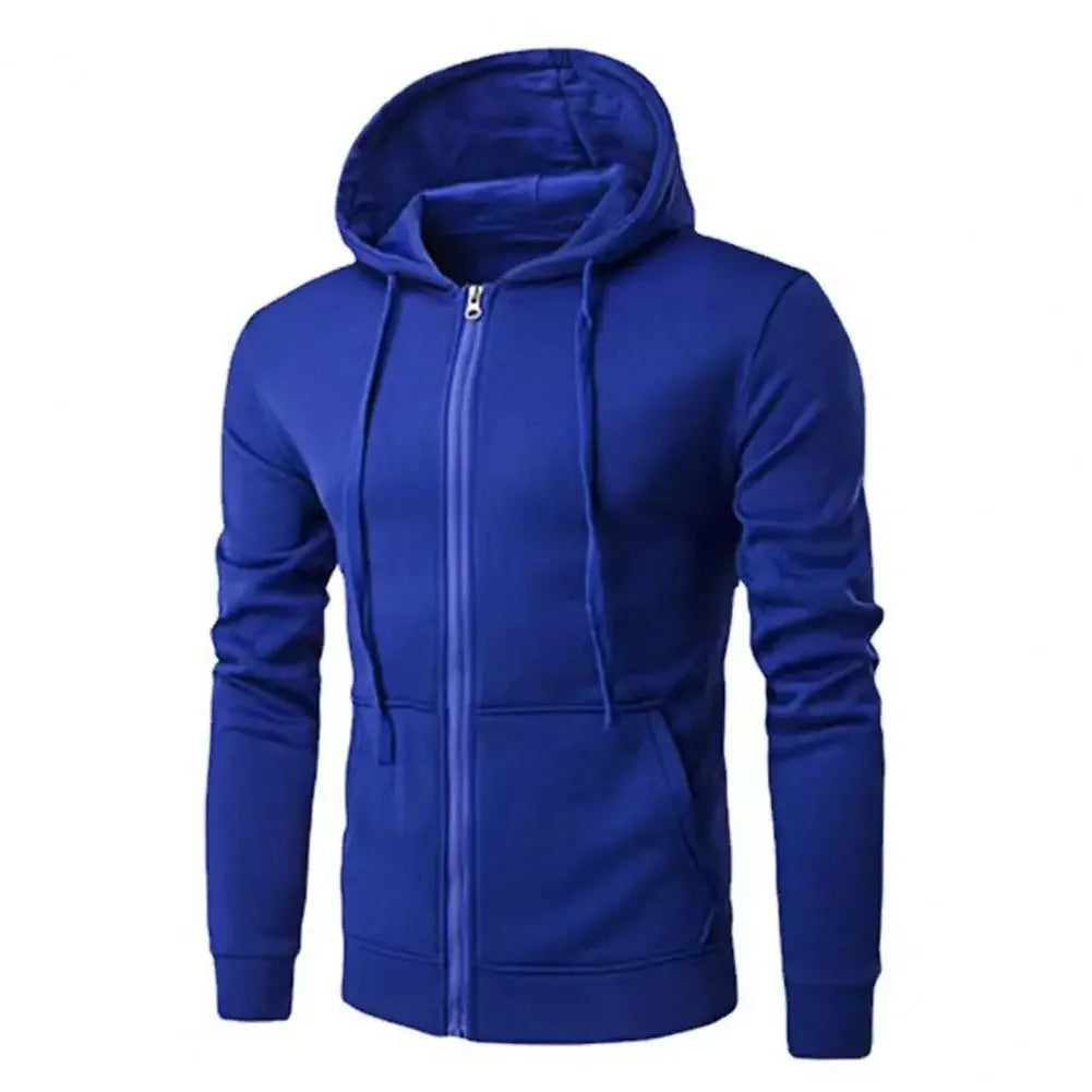 Men'S Fashion Fleece Loose Casual Zipper Hoodie Suitable for Spring and Autumn Wear