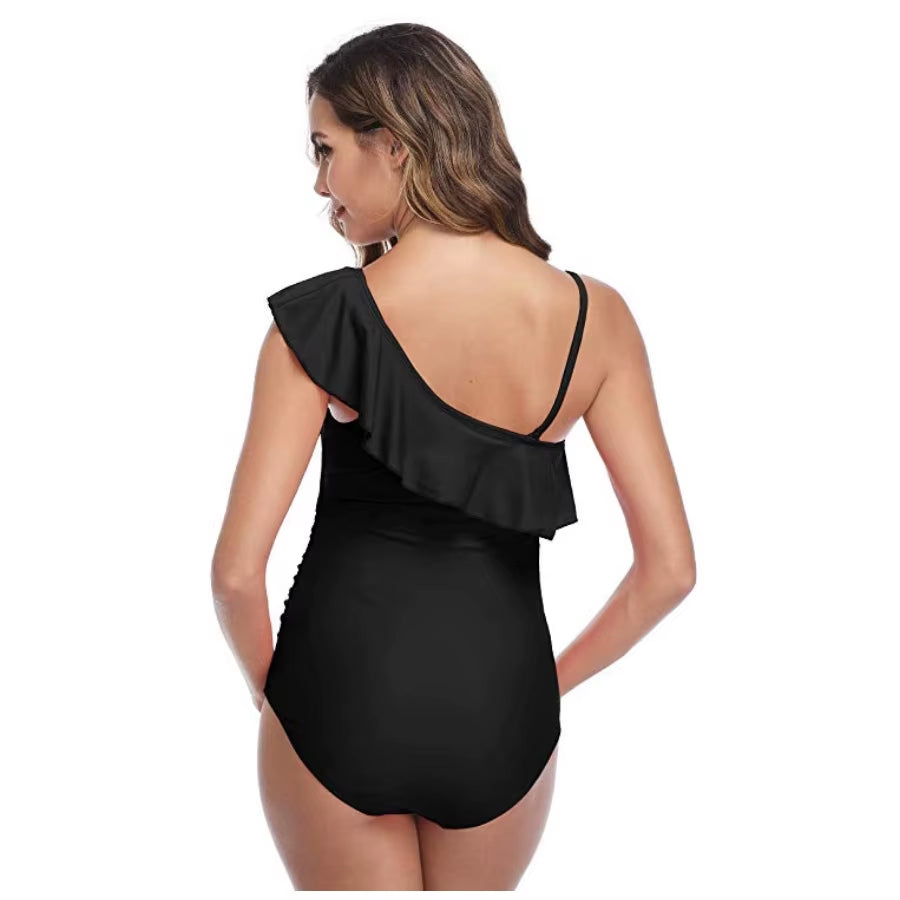2023 Maternity Swimwear One Piece Swimsuit Beachwear Solid Summer Swimwear Women
