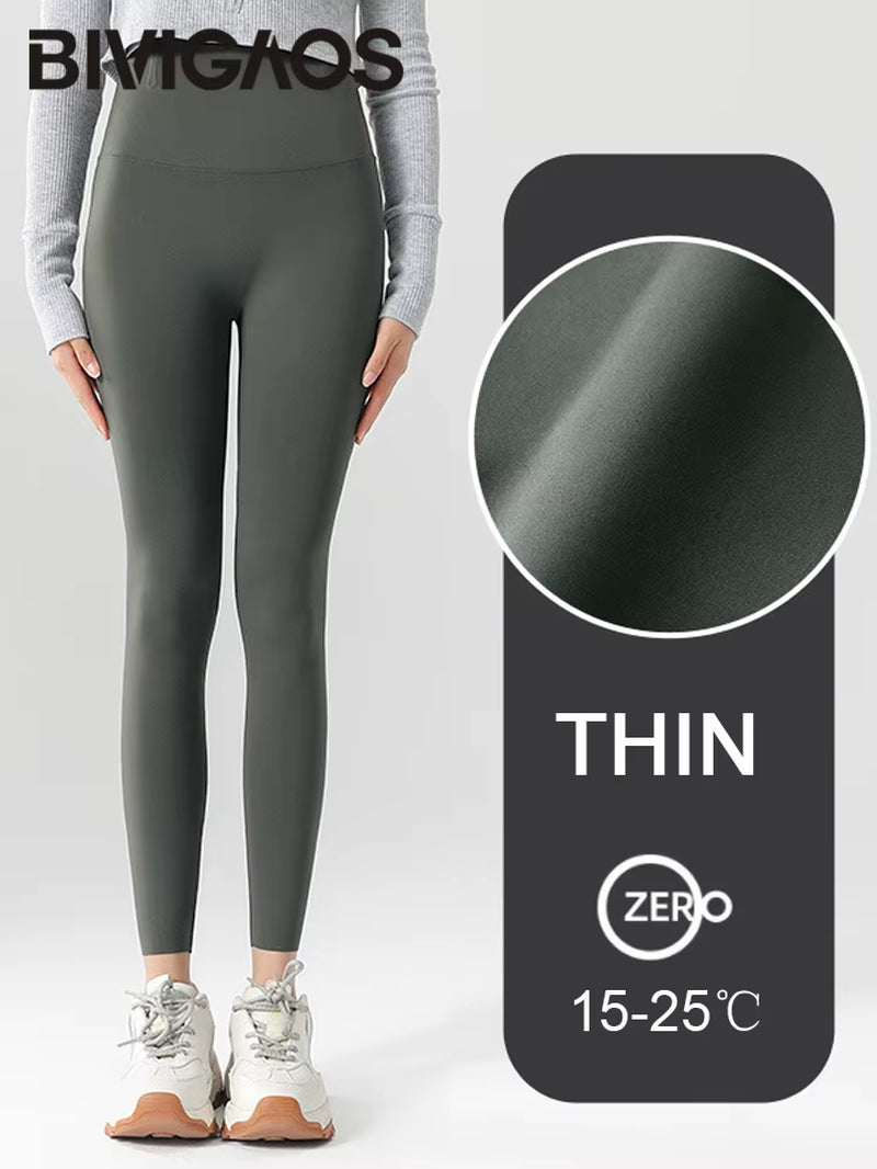 Autumn Winter High Waist Shark Leggings Women'S Seamless Fleece Warm Leggings Slim Thin Casual Sports Fitness Leggings