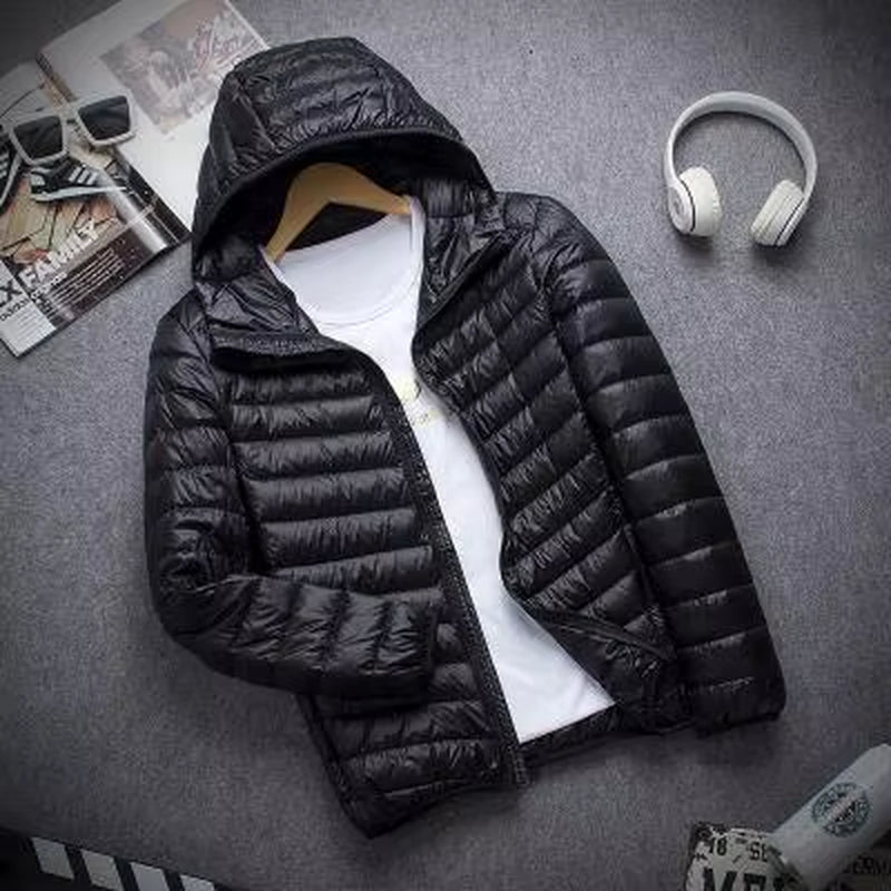 New Autumn and Winter down Jacket Men'S Fashion Hooded Super Light Warm Slim Coat down Jacket Men'S Coat