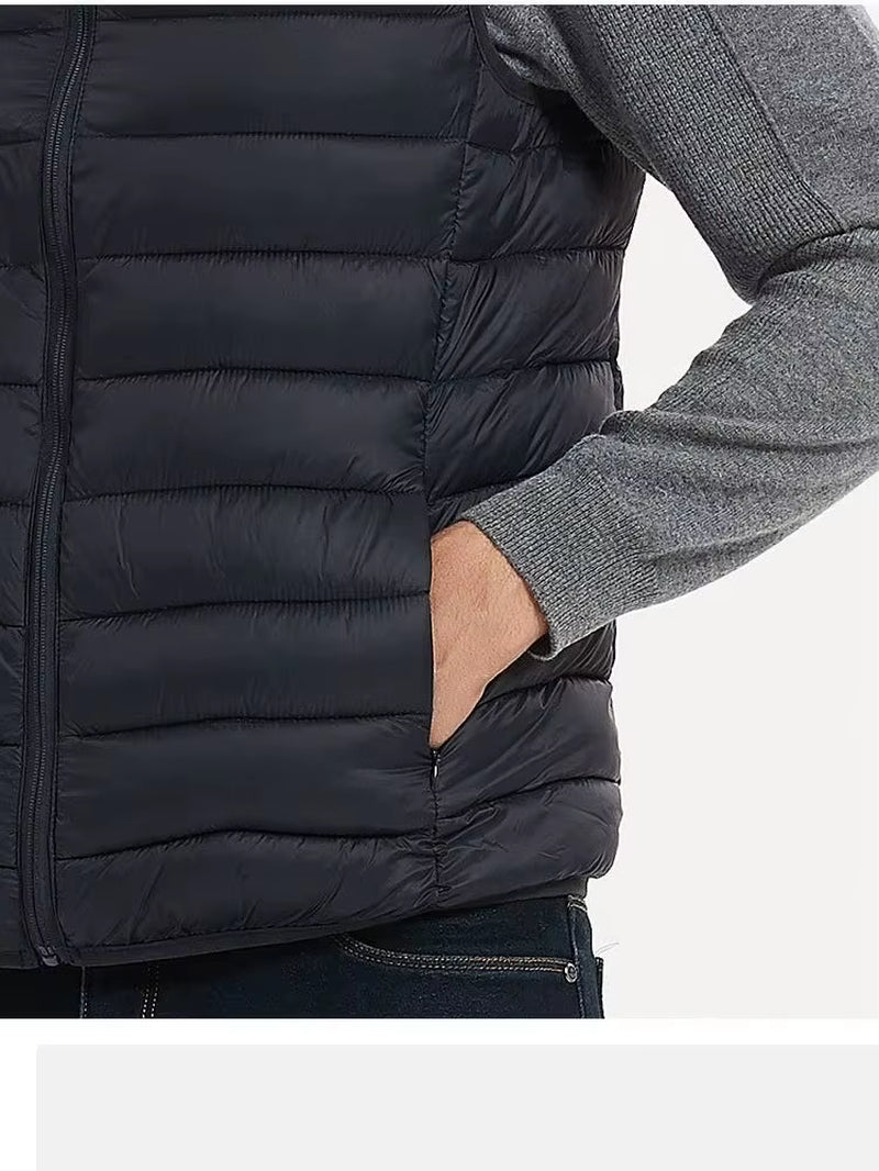 Men' Sleeveless Vest Jackets Winter Fashion Male Cotton-Padded Vest Coats Men Stand Collar Warm Waistcoats Clothing