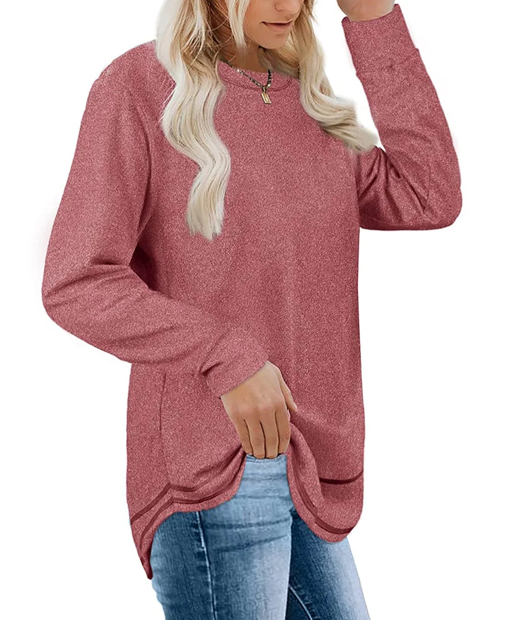 Sweatshirts for Women Crewneck Casual Long Sleeve Shirts Tunic Tops