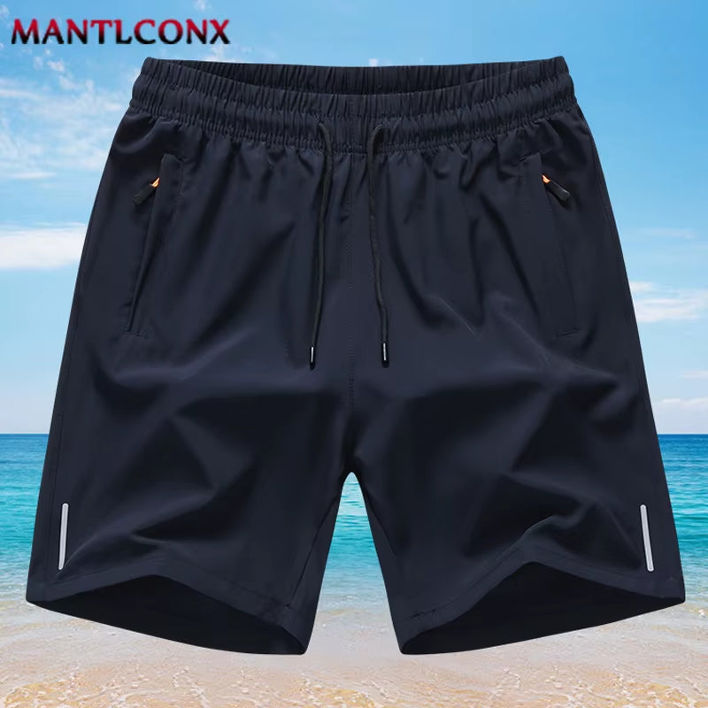 Newest Summer Shorts Men Gym Sport Running Fitness Workout Man Short Pants Breathable Quick-Drying Drawstring Men'S Shorts Black
