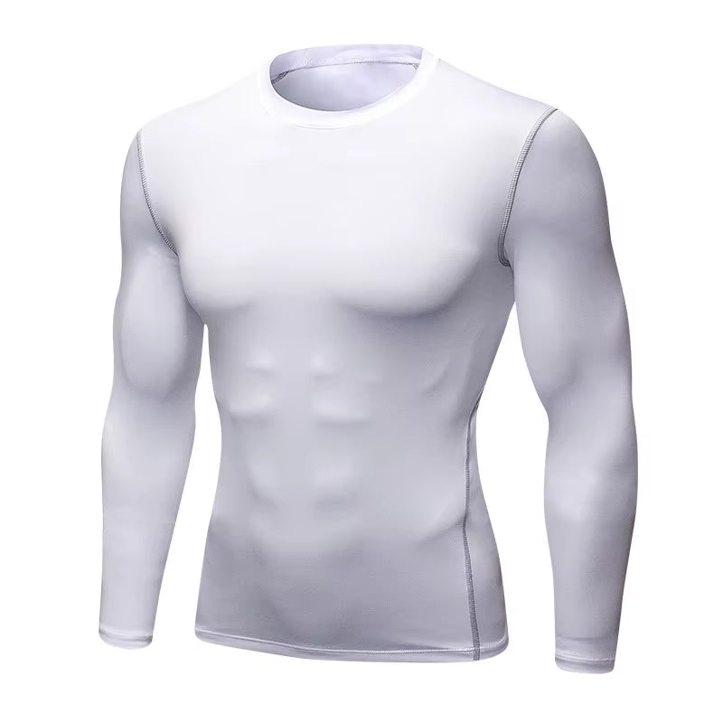 1Pcs Men'S Long-Sleeved Thermal Underwear Male Thin Tight Fitting Fast Dry Elastic Fitness Tops Man Autumn Winter Sprots Wear