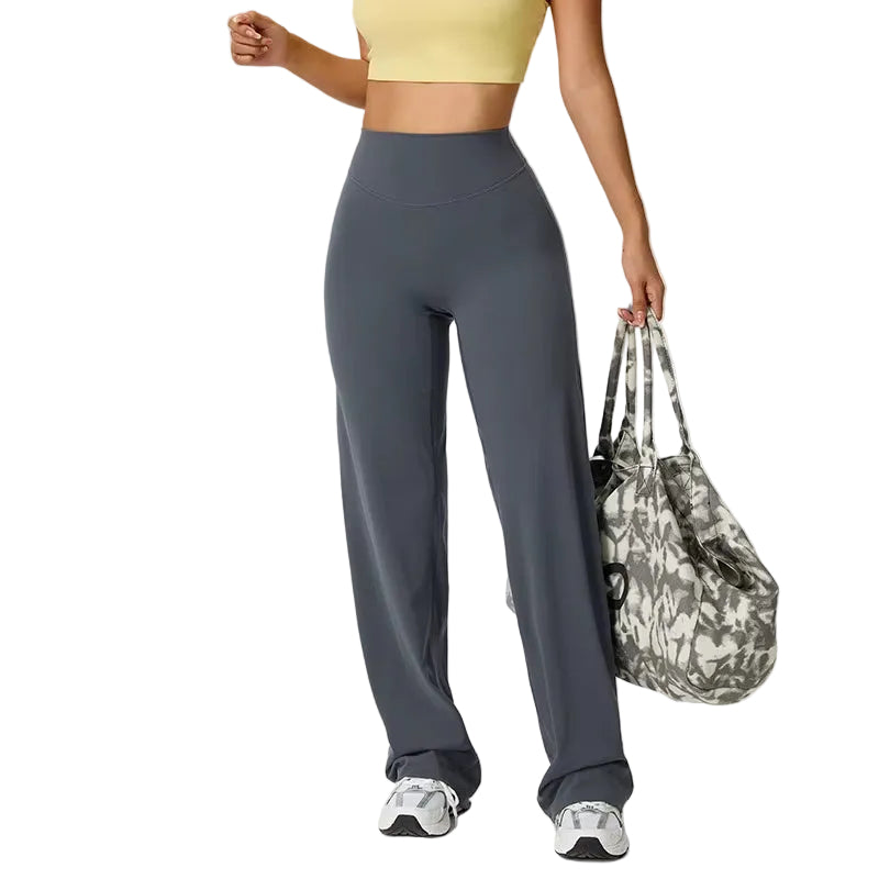 SOISOU High Waist Straight-Leg Pants Ultra Soft Butter Fabric Women'S High Elastic Yoga Pants Running Sport Trousers 8 Colors