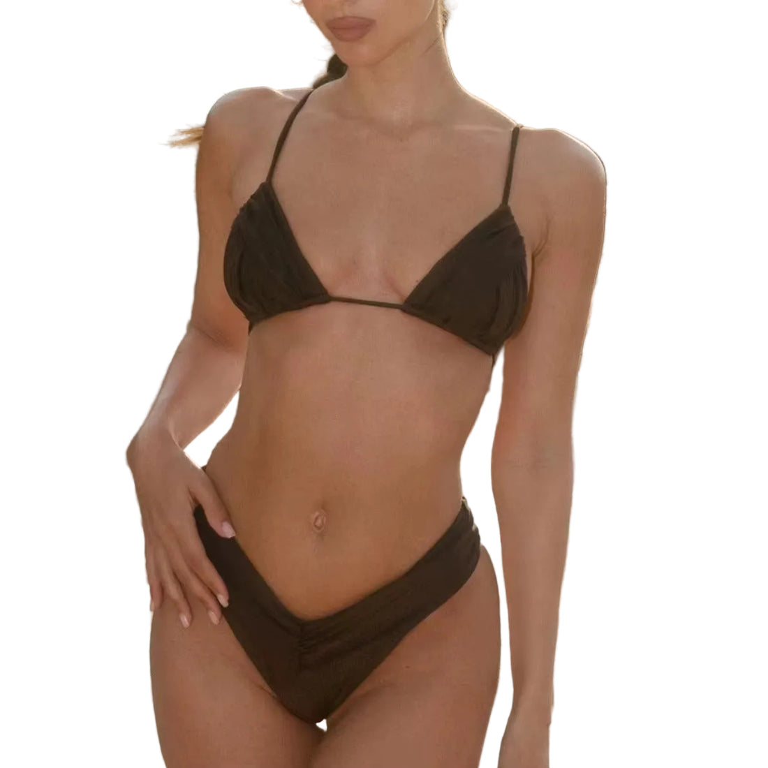 Sexy Micro Bikinis 2025 Women Halter Brazilian Bikini Set Female Pleated Swimsuit New Triangle Swimwear Beach Wear Bathing Suit