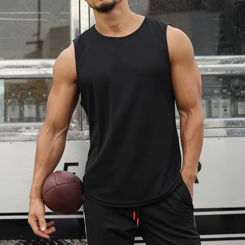 Men'S Sleeveless Sports T-Shirt Quick Drying Breathable Tank Top for Running Training Marathon Fitness Vest