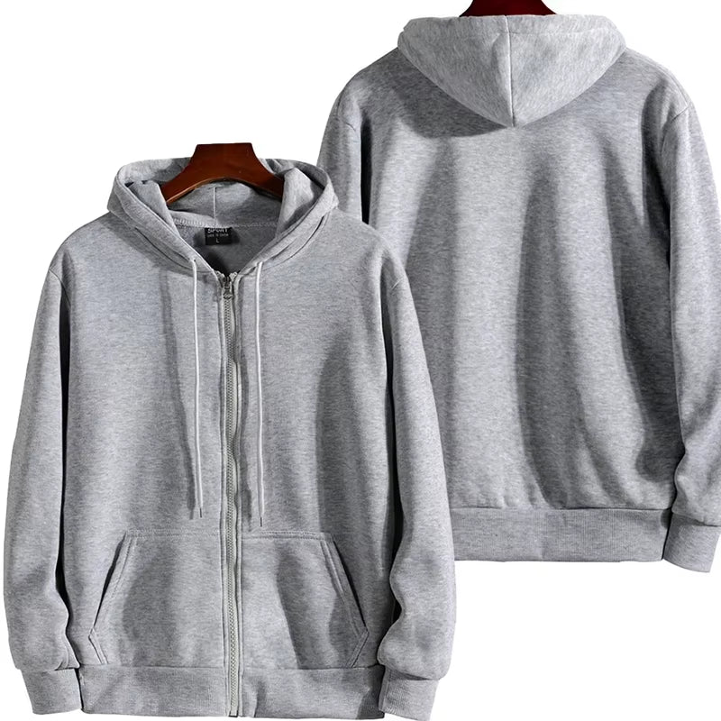 Zipper Hoodies Autumn Winter Men'S New Long Sleeve Hooded Sweatshirt Fashion Casual Male Outfit Sportwear Loose Fit Clothes