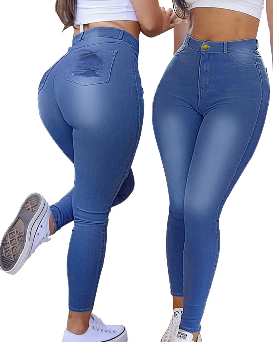 2024 Hot Sale Women'S Stretch Jeans Fashion Slim Denim Pencil Pants Casual Skinny Trousers Female Clothing S-2XL Drop Shipping