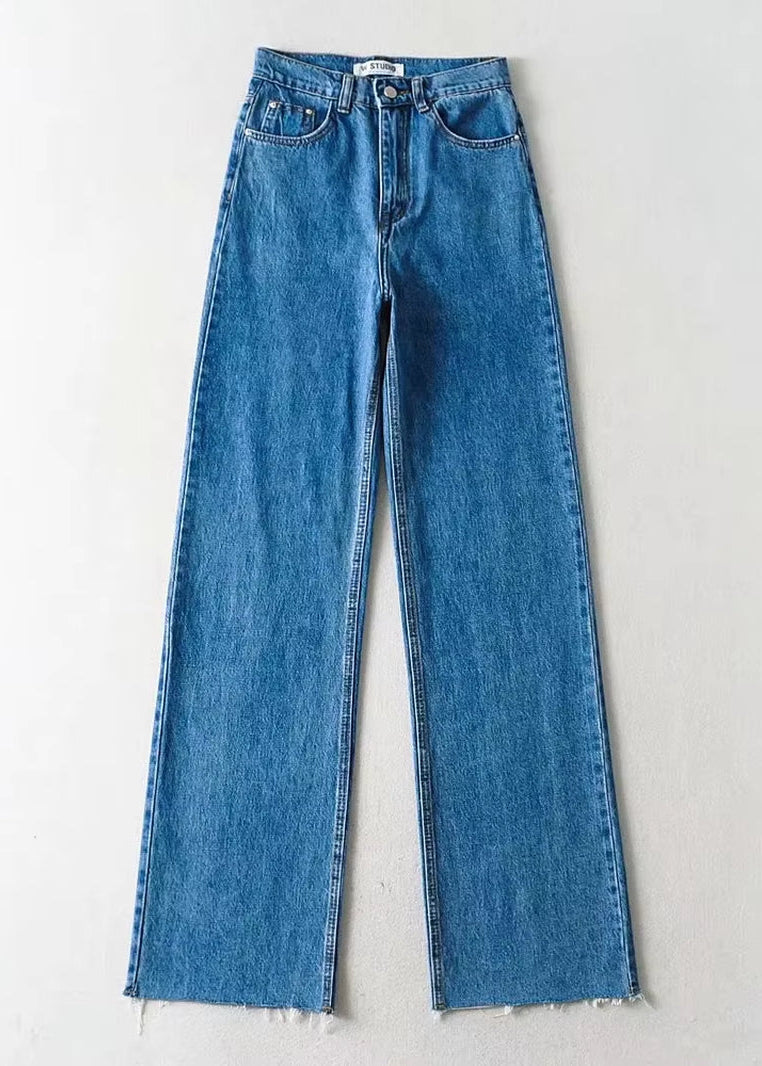 Casual Fashion Straight Leg Women'S Jeans Denim Bottom Harajuku Boyfriend Long High Waist Baggy Jeans Fall Pants