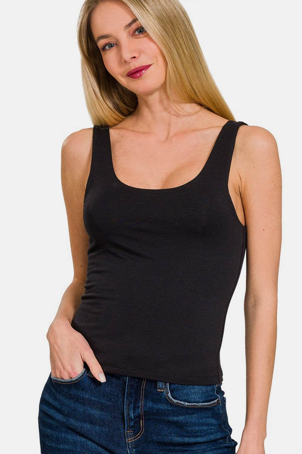 Zenana Double Layer round Neck Tank