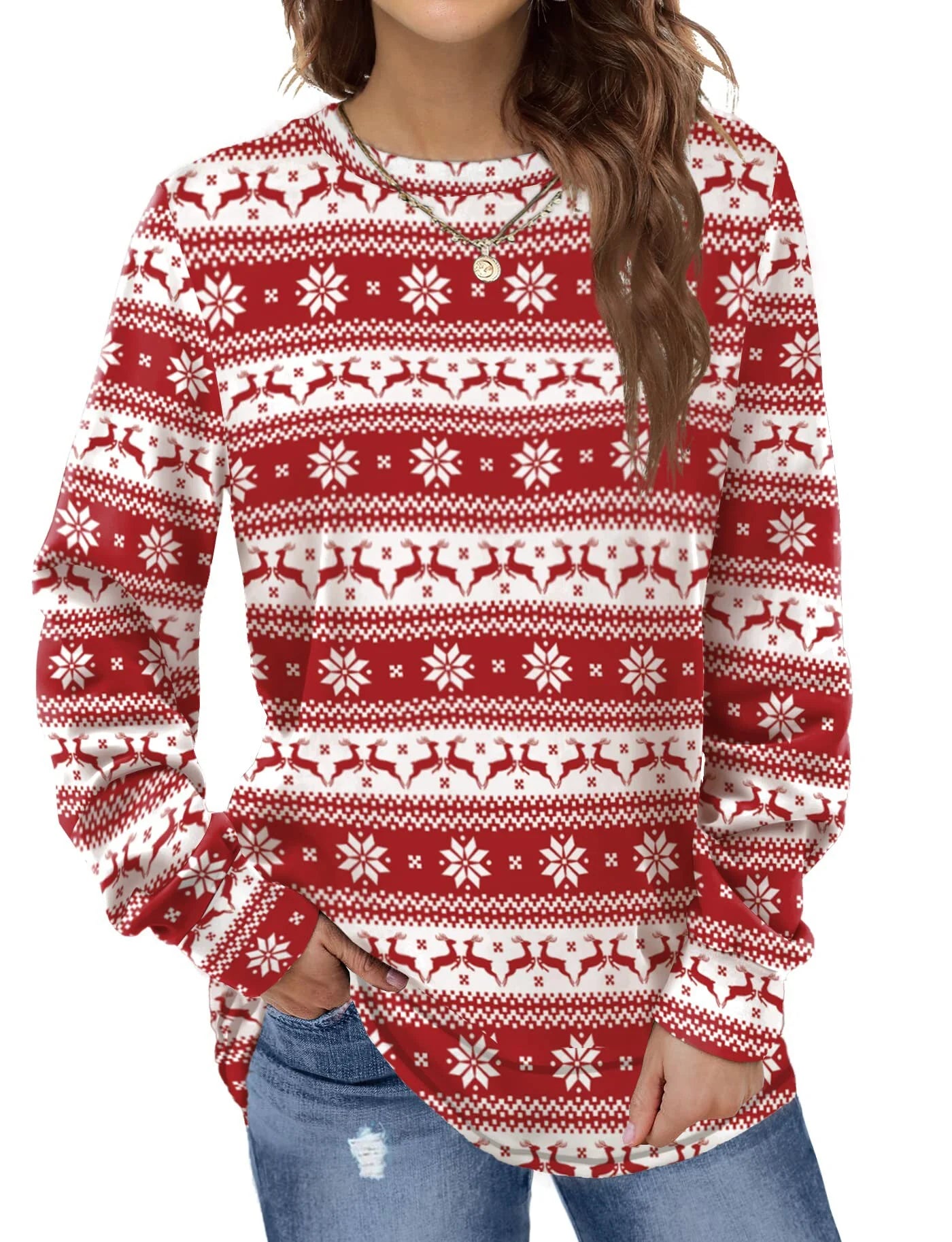 Sweatshirts for Women Crewneck Casual Long Sleeve Shirts Tunic Tops