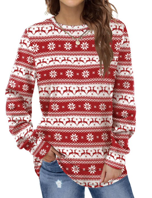 Sweatshirts for Women Crewneck Casual Long Sleeve Shirts Tunic Tops