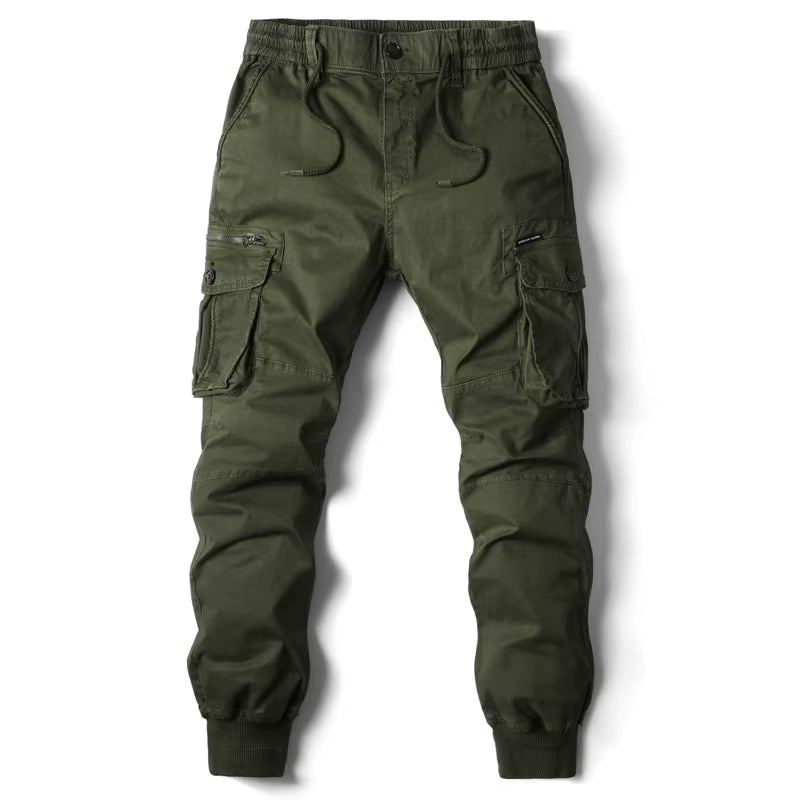 New Cotton Men Cargo Pants Khaki Casual Men Tactical Joggers Cargo Multi-Pocket Fashion Black Army Light Gray Trousers Work Wear