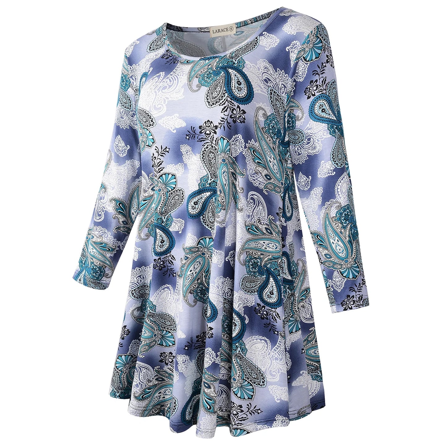 3/4 Sleeve Shirts for Women plus Size Tunic Dressy Top Loose Fit Flare T-Shirt A-Green03 1X