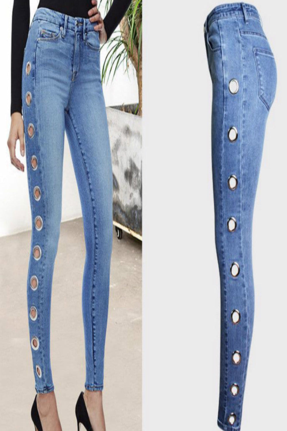 Fashion Tight Hoop Jeans for Women