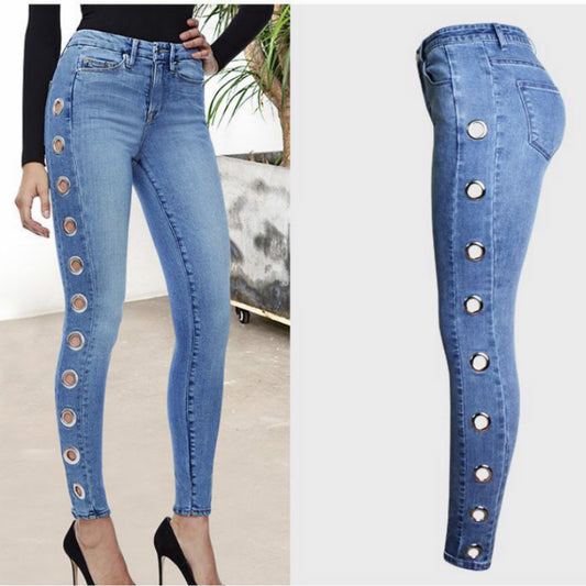 Fashion Tight Hoop Jeans for Women
