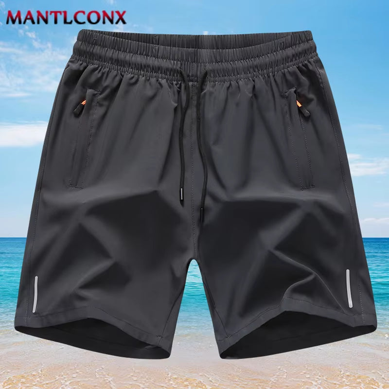 Newest Summer Shorts Men Gym Sport Running Fitness Workout Man Short Pants Breathable Quick-Drying Drawstring Men'S Shorts Black