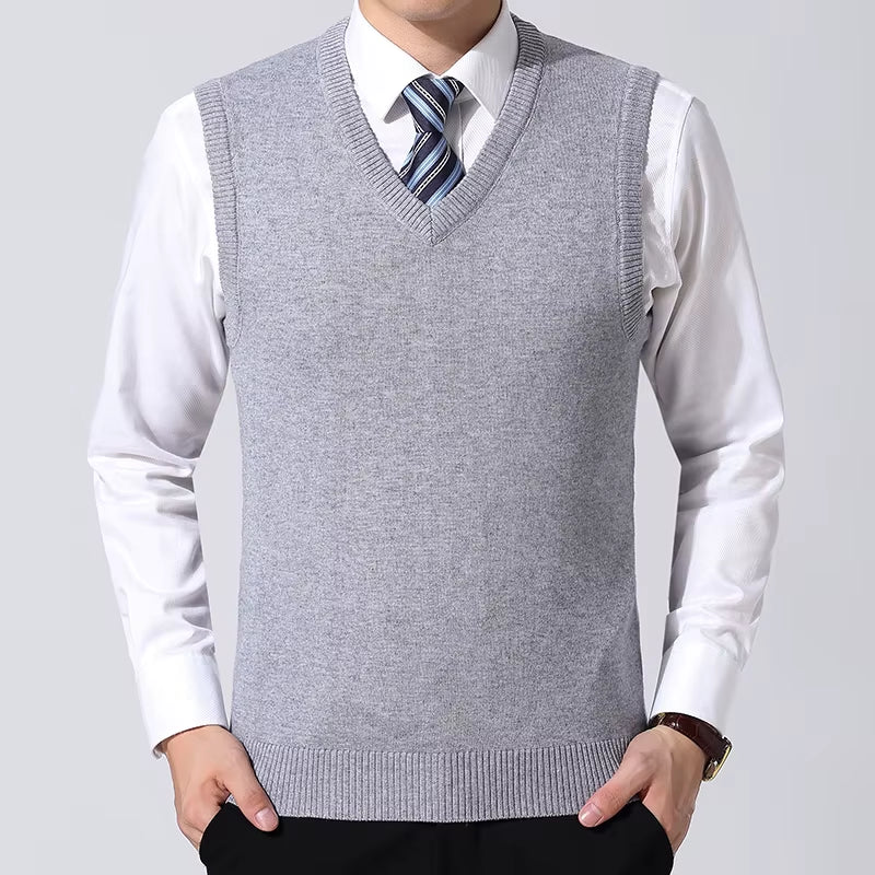 Men'S Casual Sweater Vest Warm Comfortable Autumn Winter Fashion Outerwear