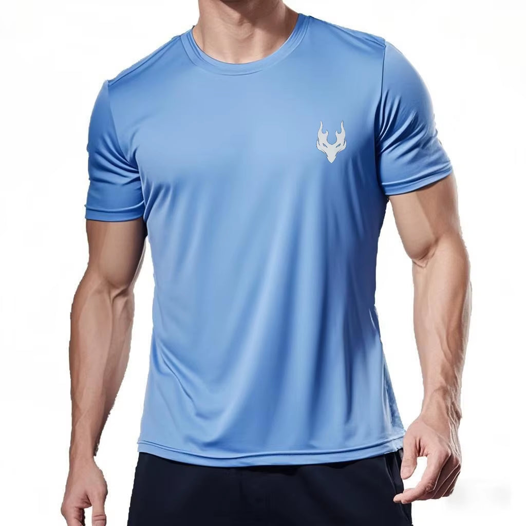 Men'S Running T-Shirt Summer Sport Tops Tee Jersey Male Football Clothing Quick Dry Tshirt Gym Fitness Workout T Shirt Men
