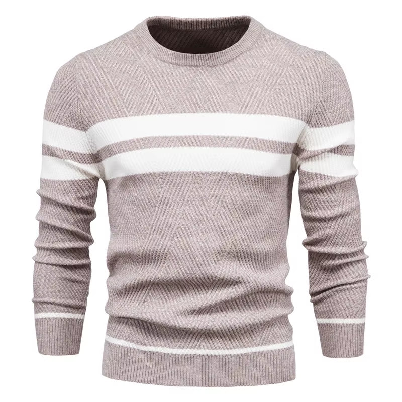 New Autumn Pullover Men'S Sweater O-Neck Patchwork Long Sleeve Warm Slim Sweaters Men Casual Fashion Sweater Men Clothing