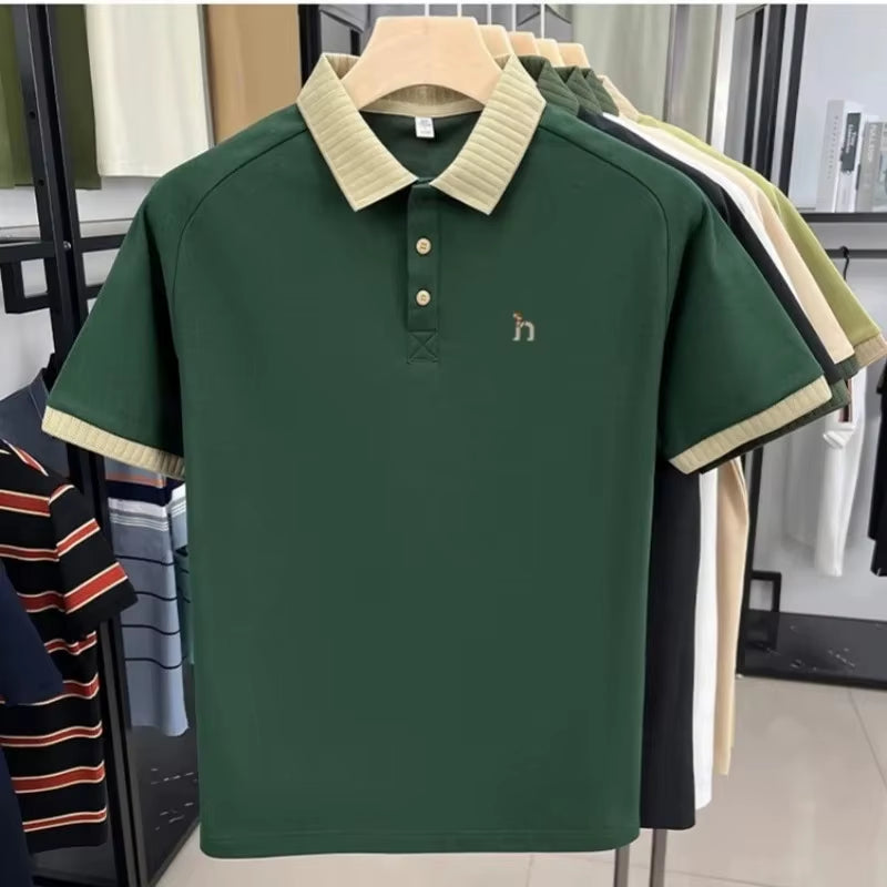 Luxury Brand Men'S Short Sleeve Polo Shirt Summer Fashion Hot Selling Original Dog Embroidery Boutique Top Golf Casual T-Shirt