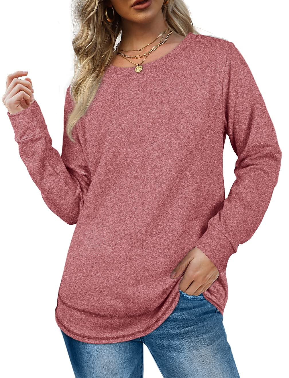 Sweatshirts for Women Crewneck Casual Long Sleeve Shirts Tunic Tops