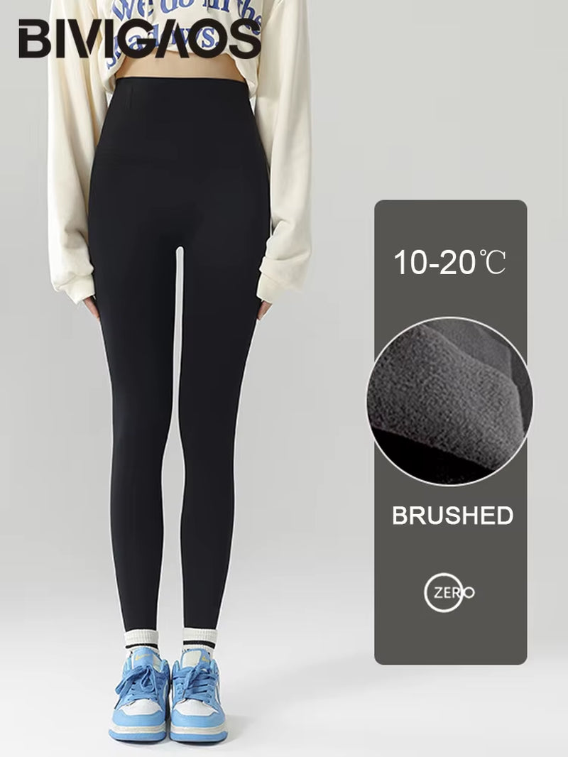 Autumn Winter High Waist Shark Leggings Women'S Seamless Fleece Warm Leggings Slim Thin Casual Sports Fitness Leggings