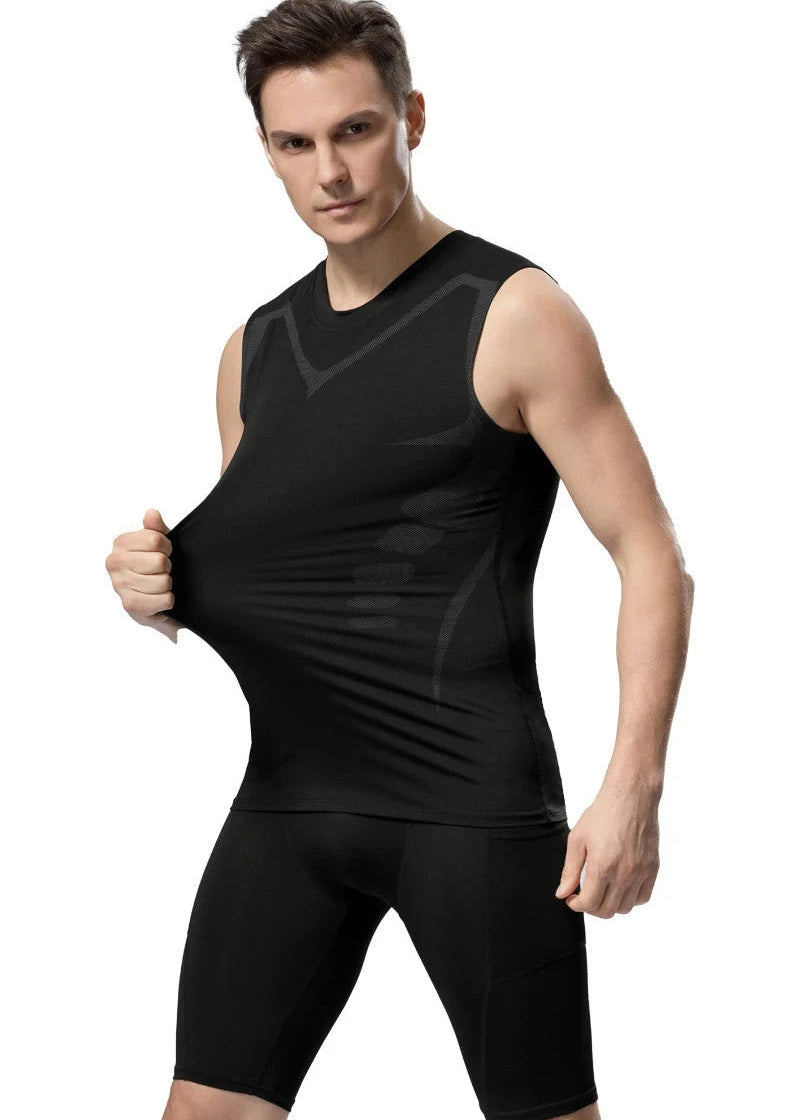 Compression Tank Top Men Gym Shirt Sleeveless Quick Dry Printing Sportswear Male