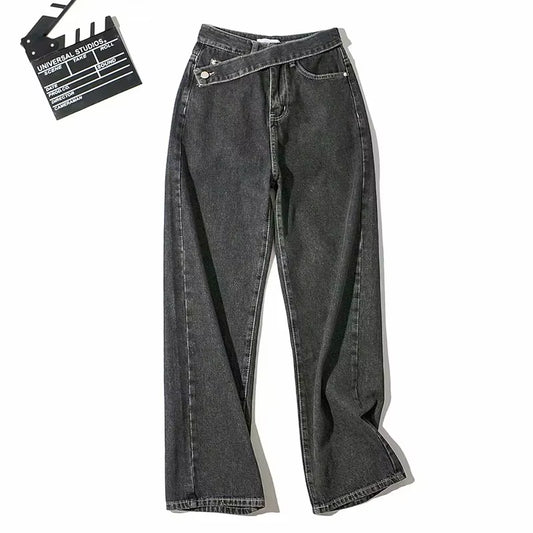 Casual Fashion Straight Denim High Waist Jeans Women Pants Fall Winter 2025 Harajuku Boyfriend Jeans Loose Bottom