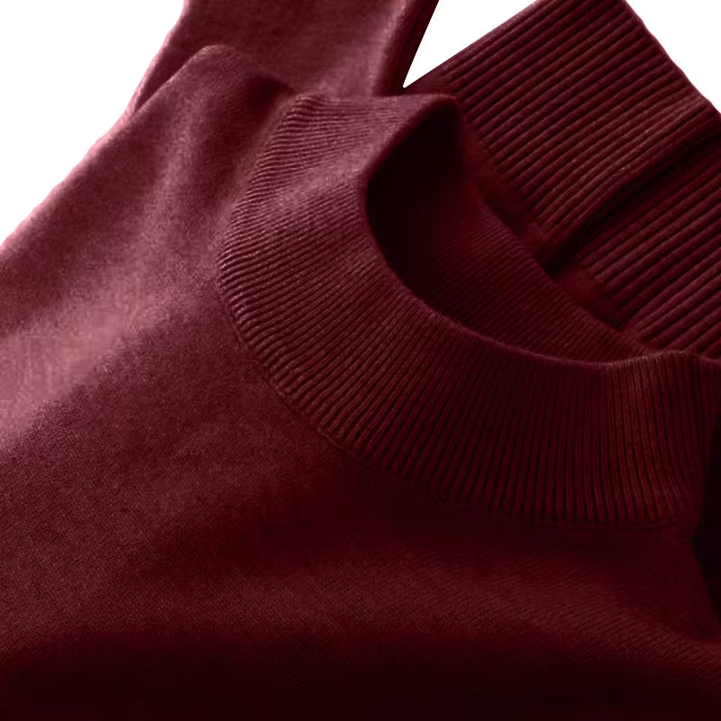 Men'S Mock Turtleneck Sweater Men'S Knitting Pullovers Rollneck Sweater Winter Warm Men Jumper Slim Fit Casual Streetwear