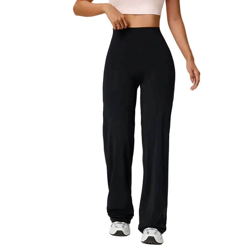SOISOU High Waist Straight-Leg Pants Ultra Soft Butter Fabric Women'S High Elastic Yoga Pants Running Sport Trousers 8 Colors
