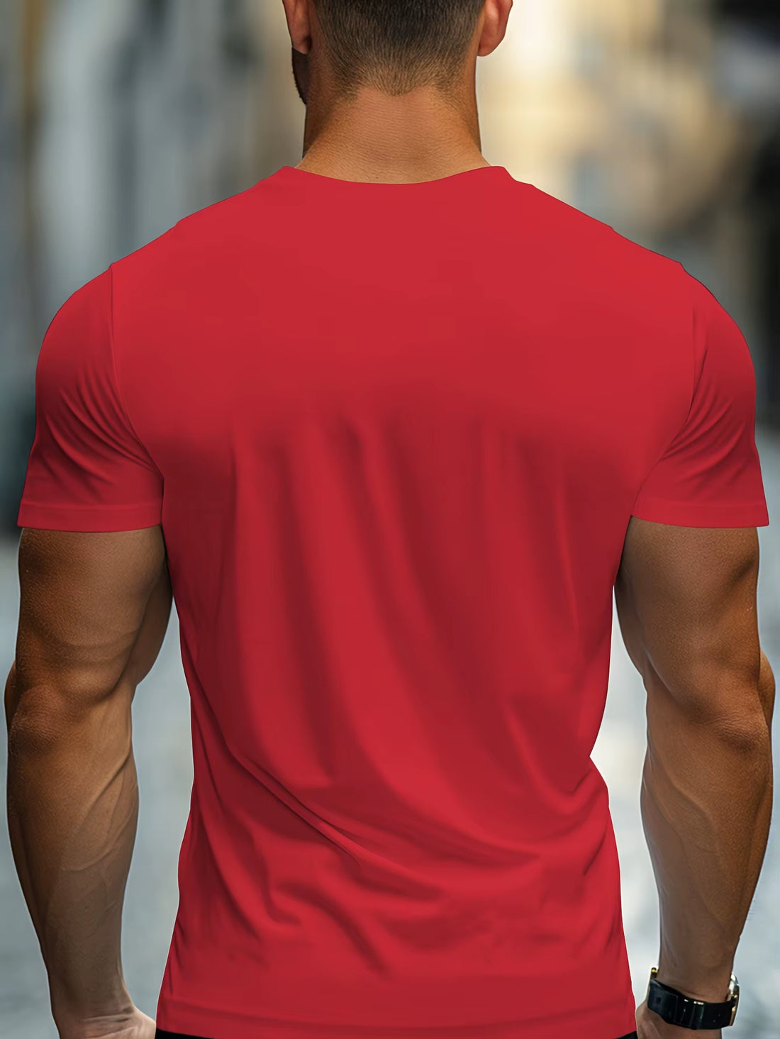Men'S 100% Cotton Casual Sports Loose Oversized Focus Print round Neck Short Sleeved T-Shirt Top