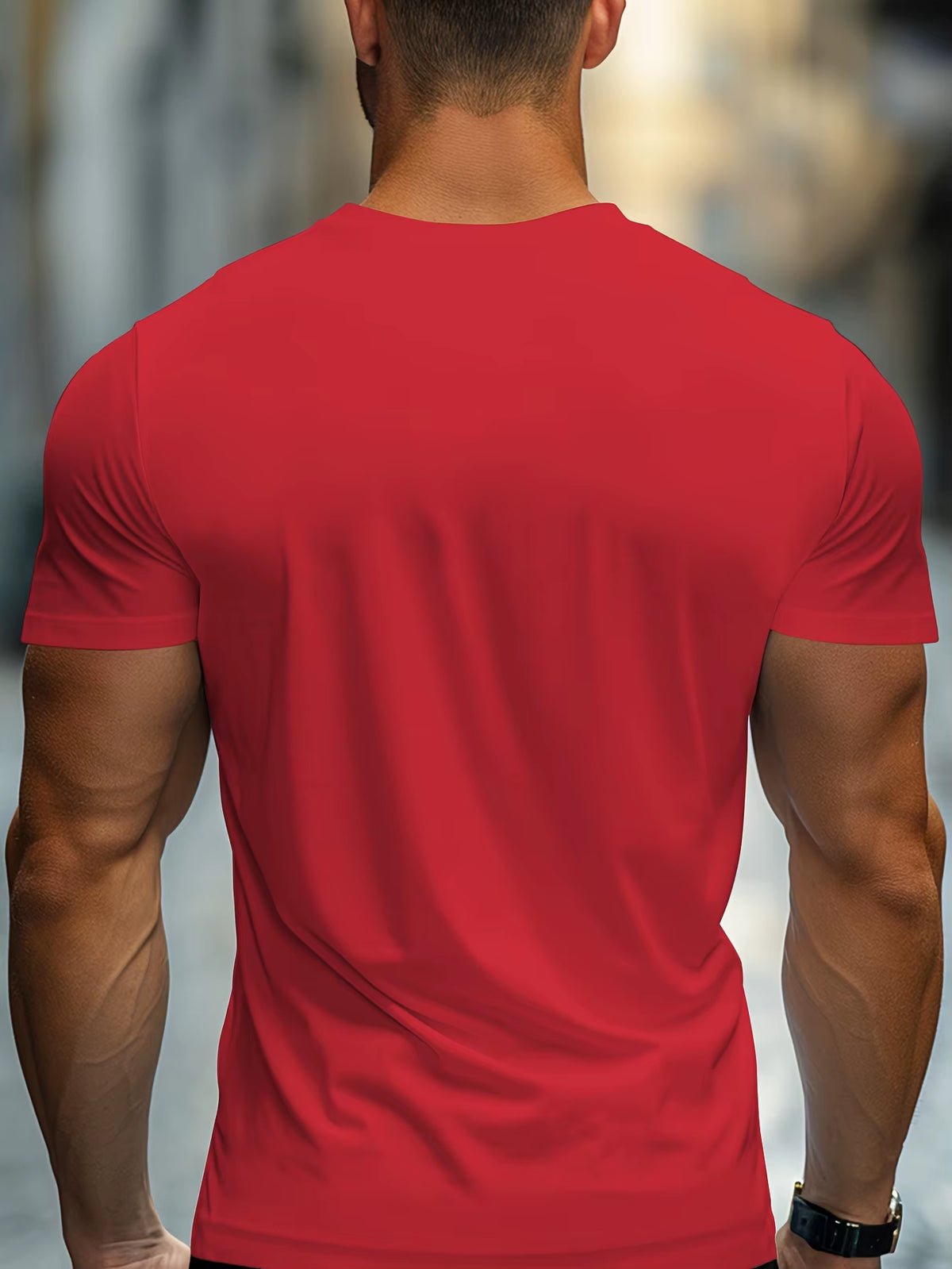 Men'S 100% Cotton Casual Sports Loose Oversized Focus Print round Neck Short Sleeved T-Shirt Top