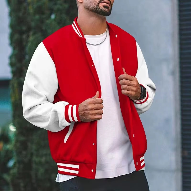 Autumn and Winter New Men'S Fashion Buttons Fashion Versatile Multi-Color Men'S and Women'S Streetwear Baseball Jacket
