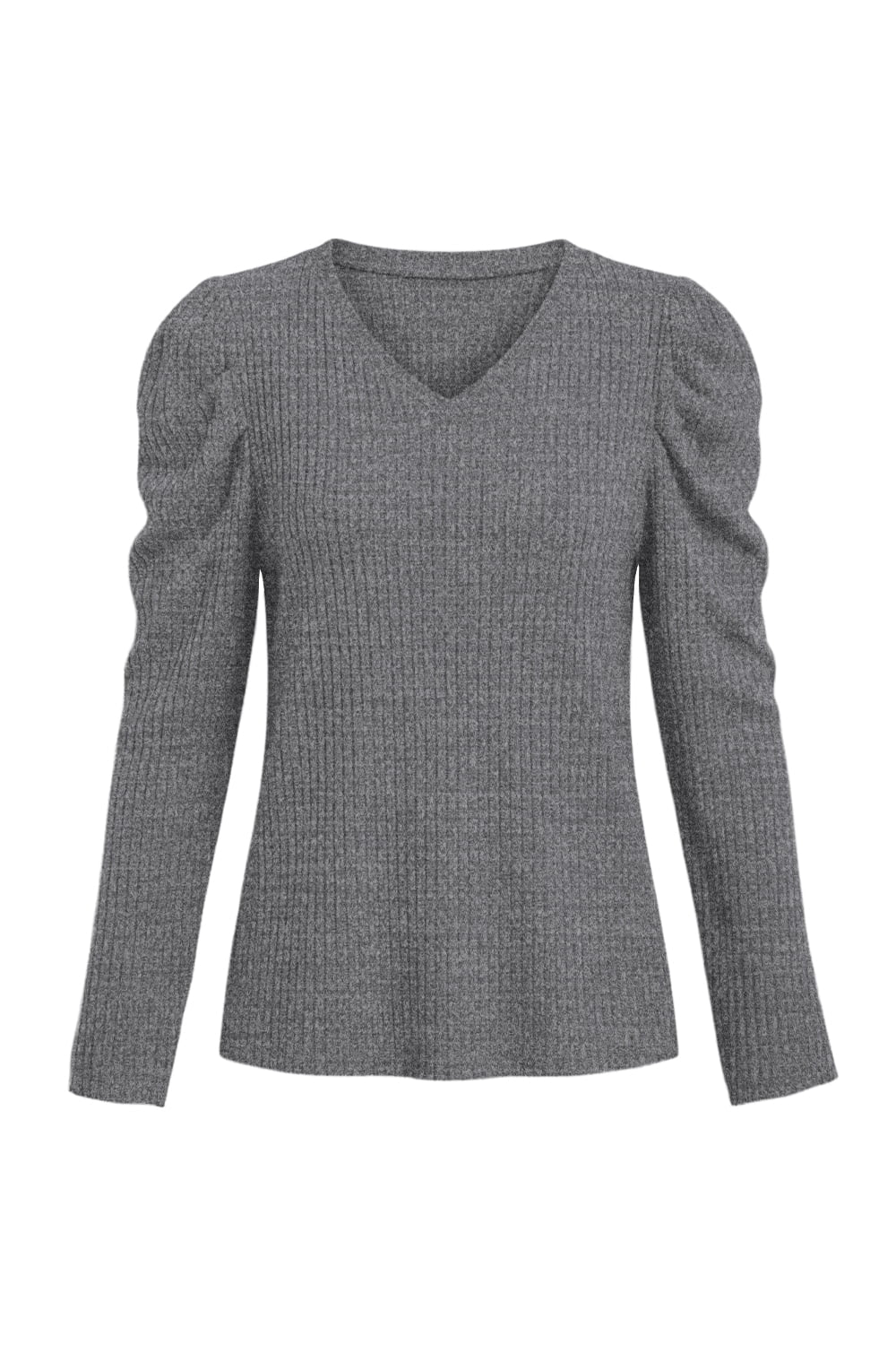 Long Sleeve Shirts for Women V Neck Casual Tunic Tops Lightweight Pullover Dark Gray-X-Large