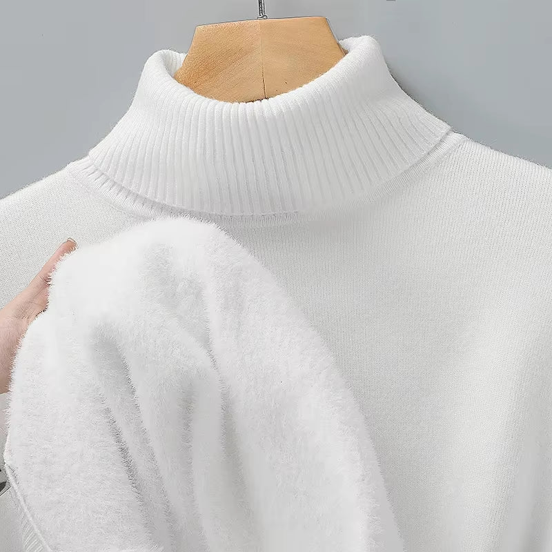 Sweatwear Mens Anti-Pilling High Quality Knitted Turtleneck Sweater Slim Fit Long Sleeve Pullover Solid Color Trend Men Clothing