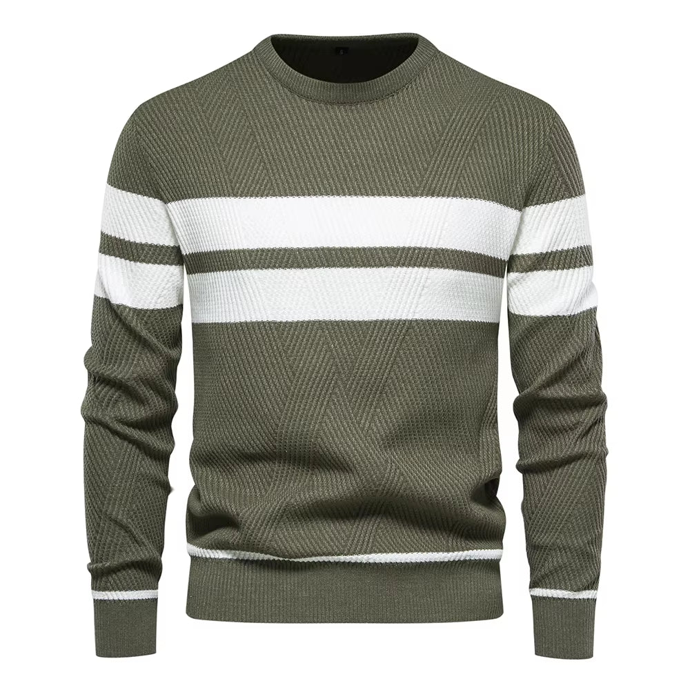 New Autumn Pullover Men'S Sweater O-Neck Patchwork Long Sleeve Warm Slim Sweaters Men Casual Fashion Sweater Men Clothing
