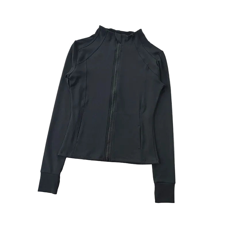 Women Sports Jacket Zip Fitness Yoga Shirt Workout Running Coats Warm Gym Long Sleeve Top Cardigan Slim Tight Jacket Activewear