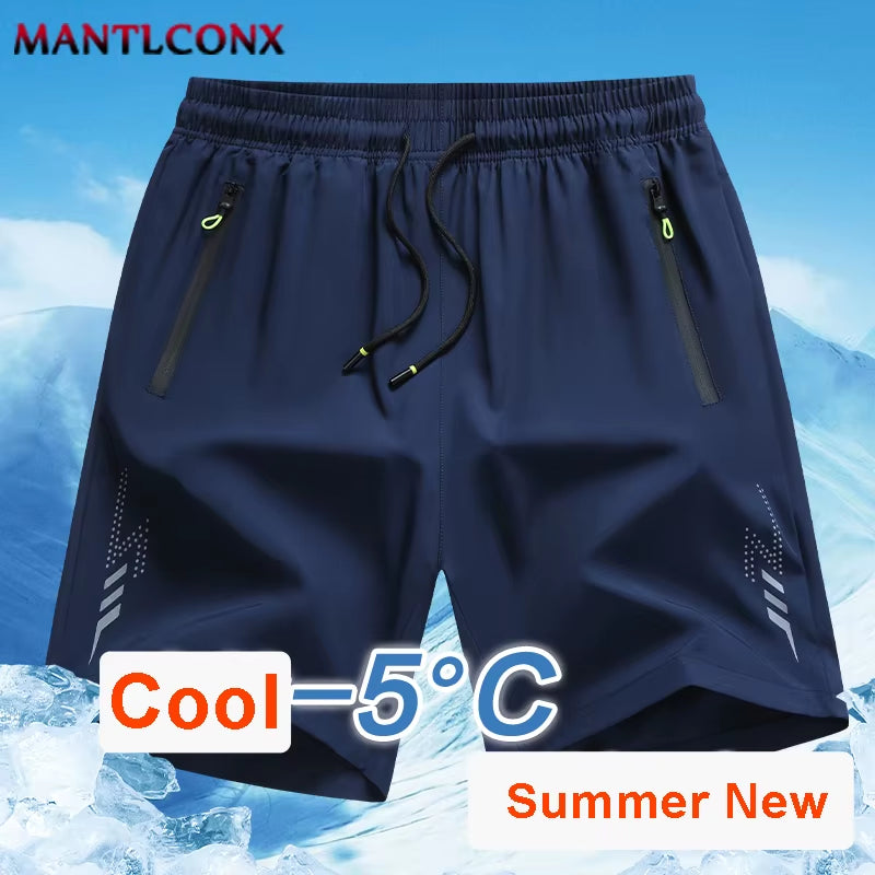 Newest Summer Shorts Men Gym Sport Running Fitness Workout Man Short Pants Breathable Quick-Drying Drawstring Men'S Shorts Black