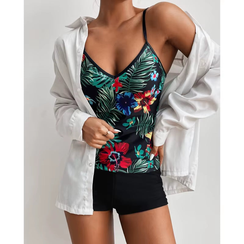 Sexy Large Swimsuits plus Size Tankini Sets Female Swimwear Beach Wear Two-Piece Bathing Suit Sports Pool Women'S Swimming Suit