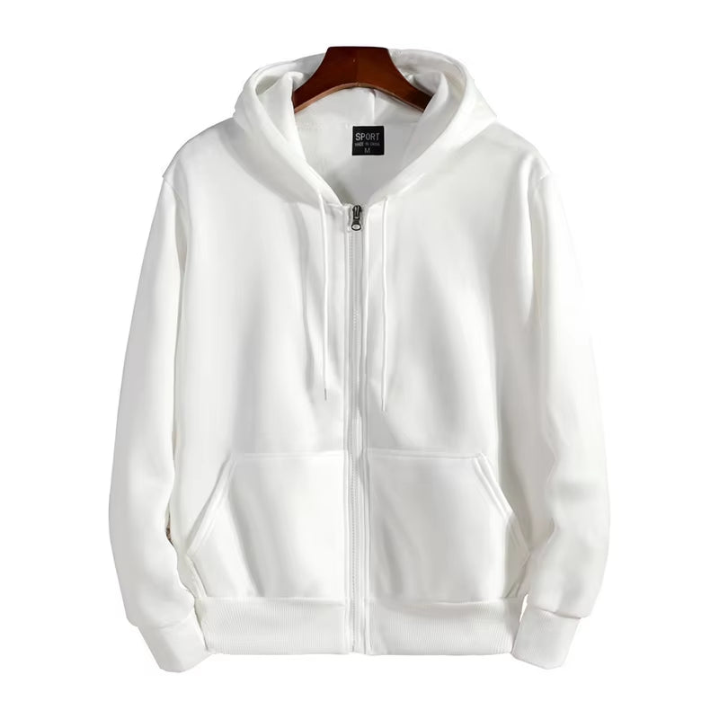 Zipper Hoodies Autumn Winter Men'S New Long Sleeve Hooded Sweatshirt Fashion Casual Male Outfit Sportwear Loose Fit Clothes