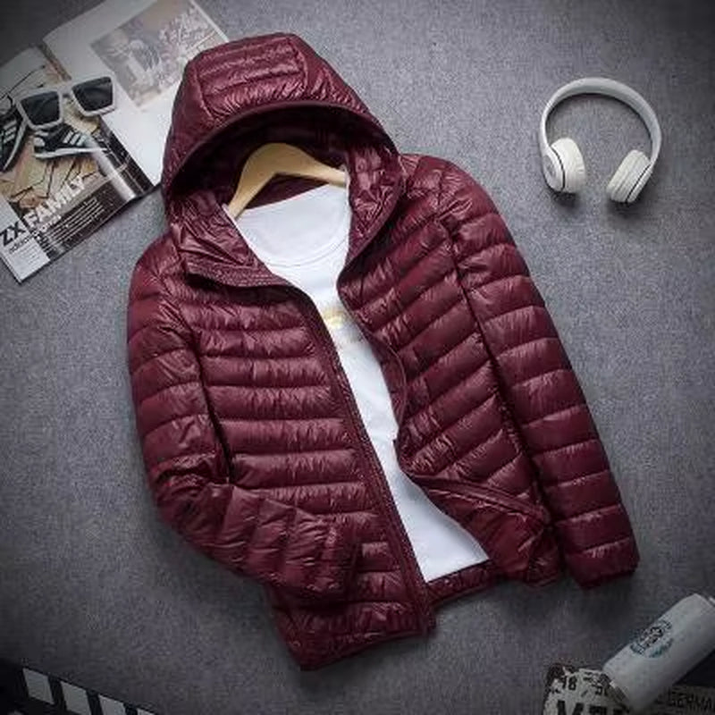 New Autumn and Winter down Jacket Men'S Fashion Hooded Super Light Warm Slim Coat down Jacket Men'S Coat