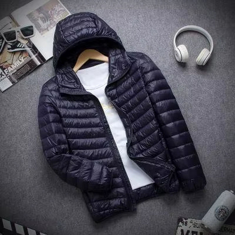 New Autumn and Winter down Jacket Men'S Fashion Hooded Super Light Warm Slim Coat down Jacket Men'S Coat