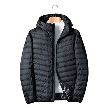 UETEEY Autumn Winter down Jacket Men Ultra Light Windproof Waterproof anti Fouling Anti-Oil White Duck Portable Hooded Coat Male