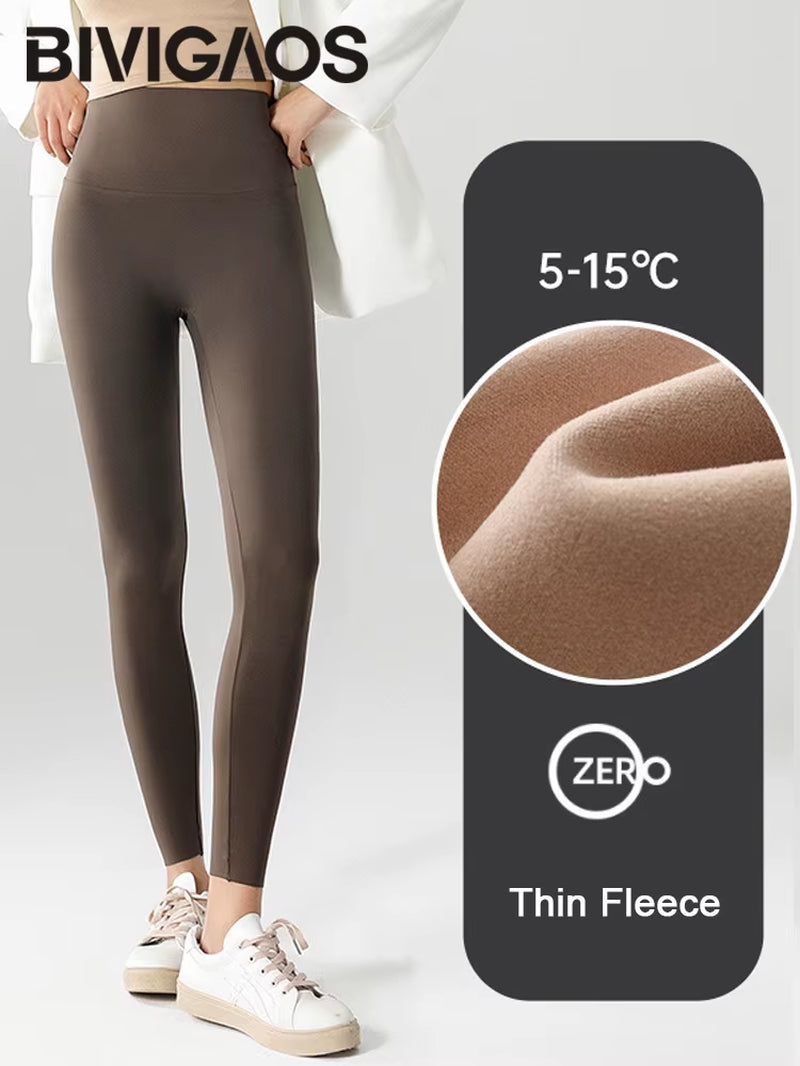 Autumn Winter High Waist Shark Leggings Women'S Seamless Fleece Warm Leggings Slim Thin Casual Sports Fitness Leggings