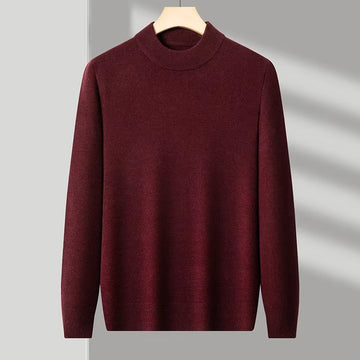 Half Turtleneck Knitwear Sweater New Autumn/Winter Mock Neck Sweatshirts Solid Color Pullovers Man Brand Casual Mens Clothing
