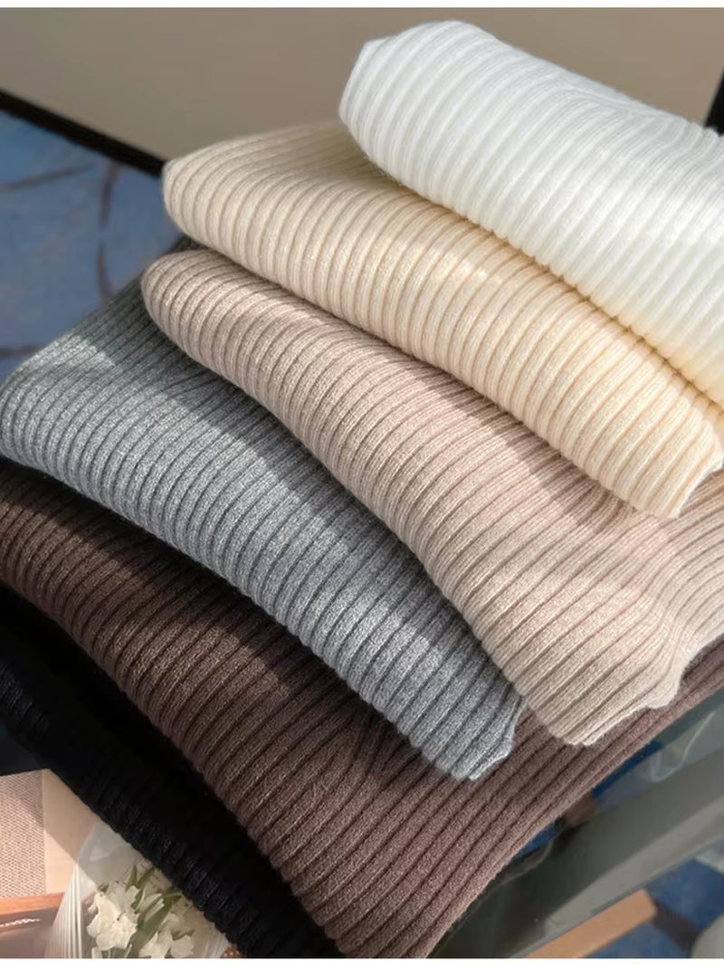 2026 Basic V-Neck Chic Autumn Winter Pullover Women Female Knitted Ribbed Sweater Slim Long Sleeve Badycon High Quality Sweater