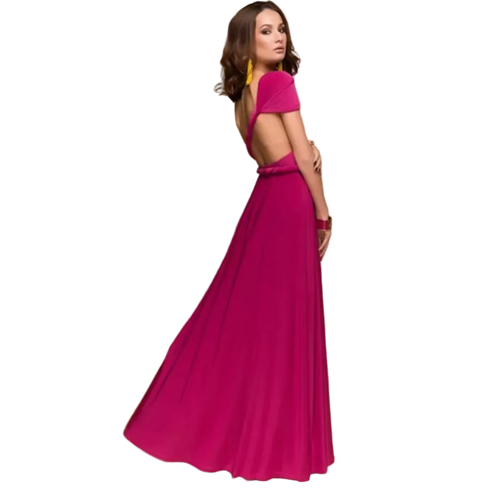 Fashion Multi-Worn V-Neck Vestidos De Fiesta Women Long Dress Sexy Strapped Lady Summer Maxi Dress